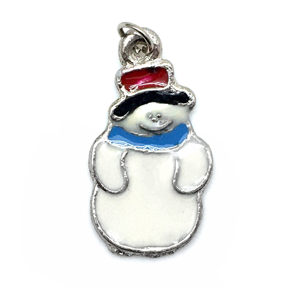 Snowman Charm • 27x15mm • 26100MTL-2715XMSN-E12 | SmokyMountainBeads.com