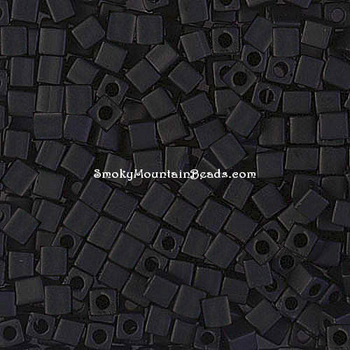 SB3-401F • Matte Black 3mm Cube Beads | smokymountainbeads.com
