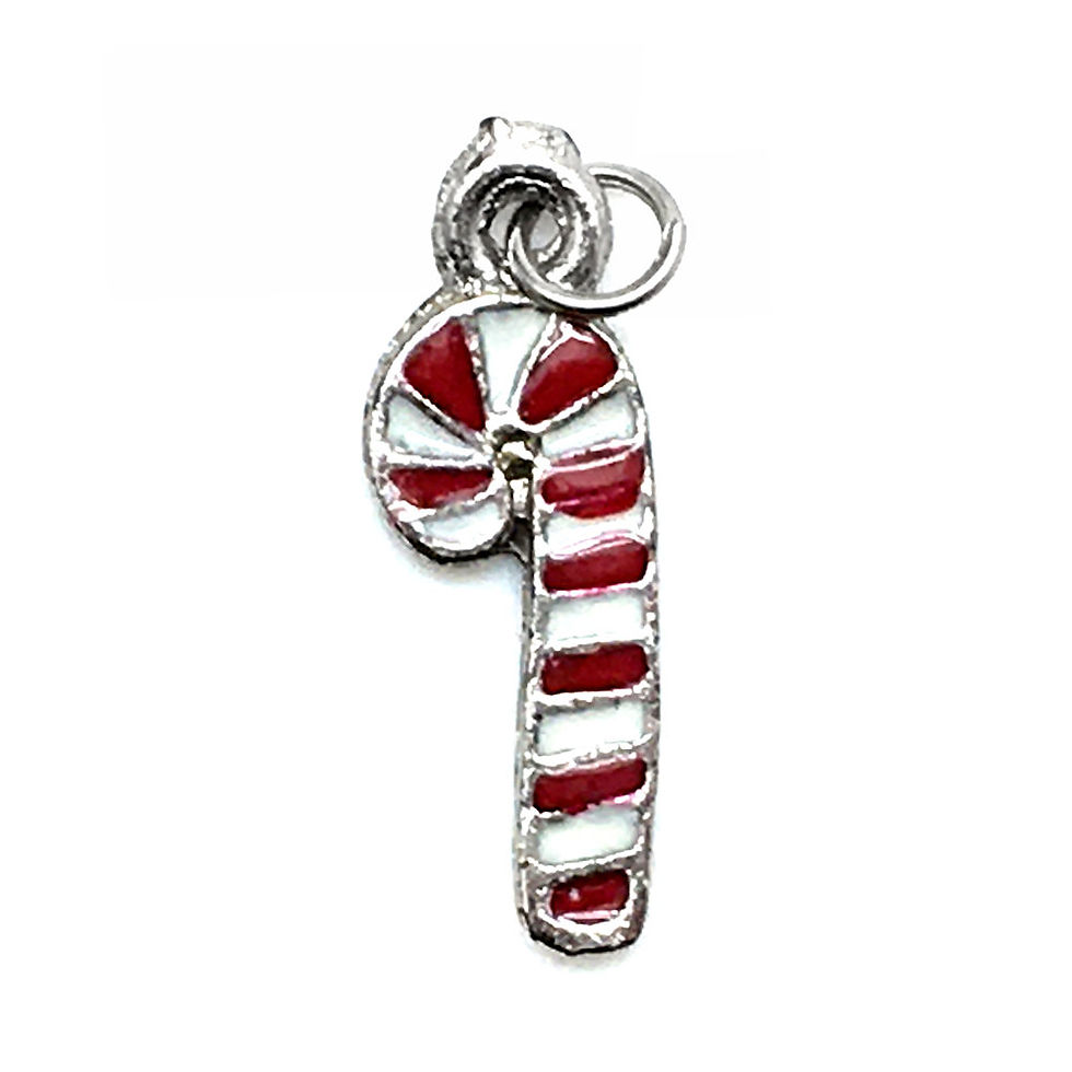 Candy Cane Charm • 23x8mm • 26100MTL-2308XMCC-E12 | SmokyMountainBeads.com