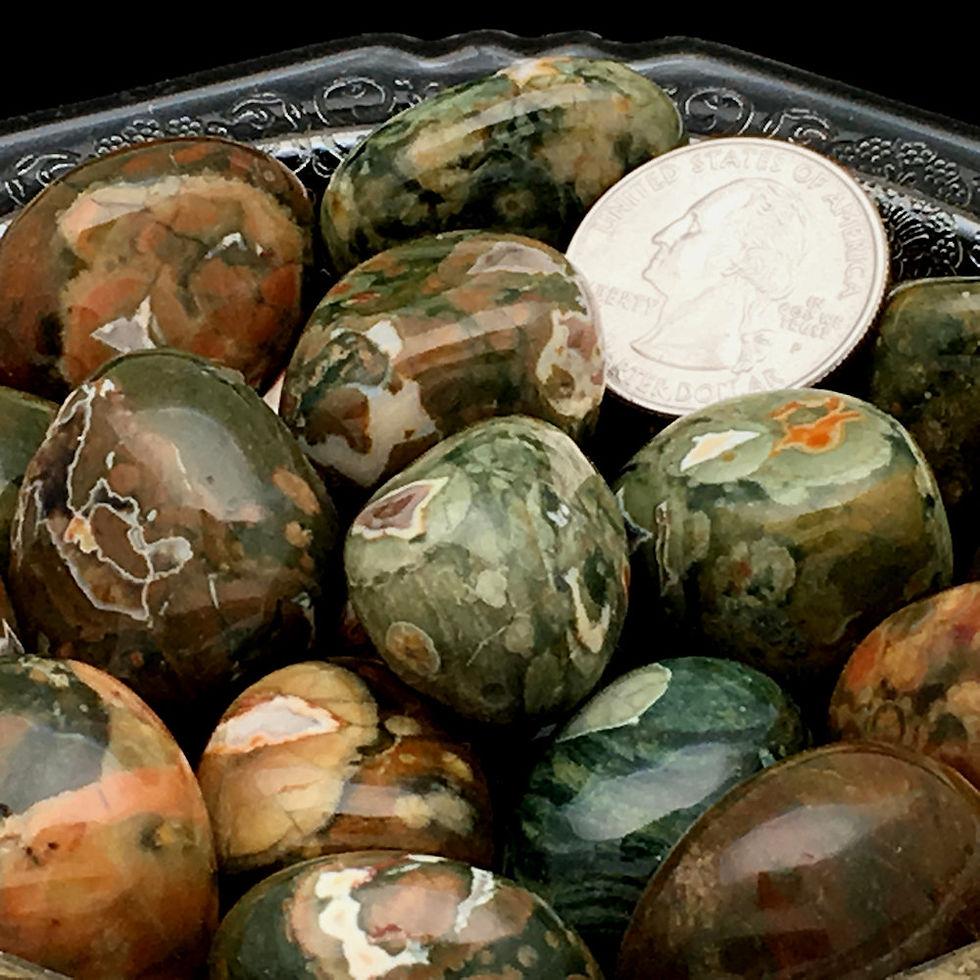 Thumbnail: 50004RYRF • Rainforest Rhyolite Tumbles • Large | SmokyMountainBeads.com