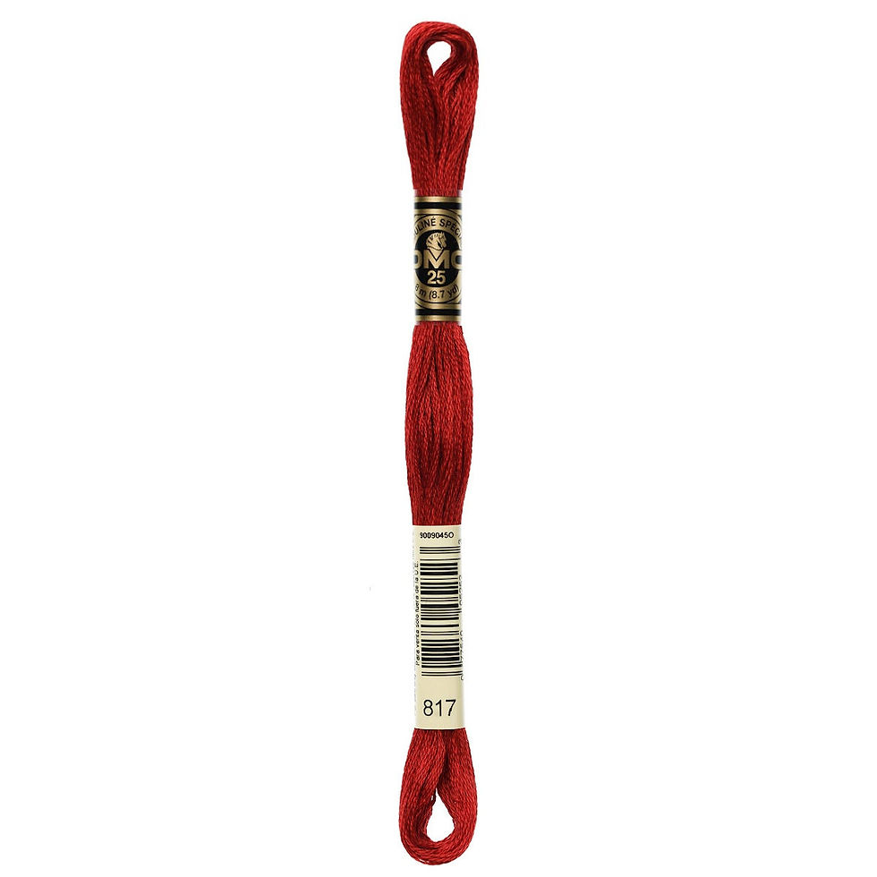 Thumbnail: 817 • Coral Red Very Dark Floss • DMC | SmokyMountainBeads.com
