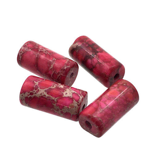 Thumbnail: Aqua Terra Tube Beads • 12x6mm • 172100ATER-1206-FCH | Smoky Mountain Beads