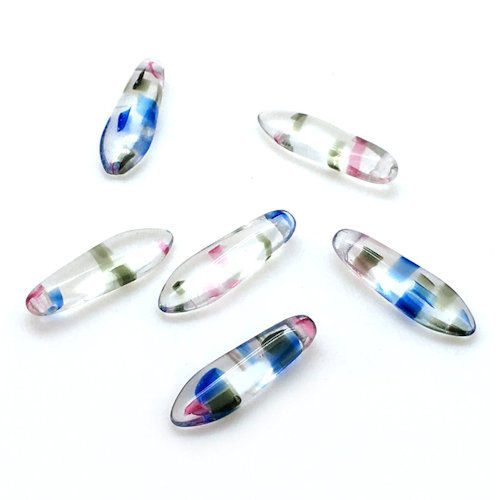 41-516-08006 • Daggers • Crystal Blue Pink • Czech • 5x16mm | smokymountainbeads