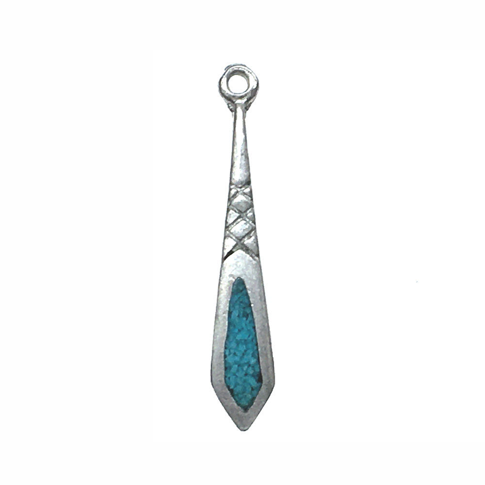 NA Feather Resin Turquoise Feather Charm • 33x6mm • 26100MTL-F3306-RTQ-50 | SmokyMountainBeads.com