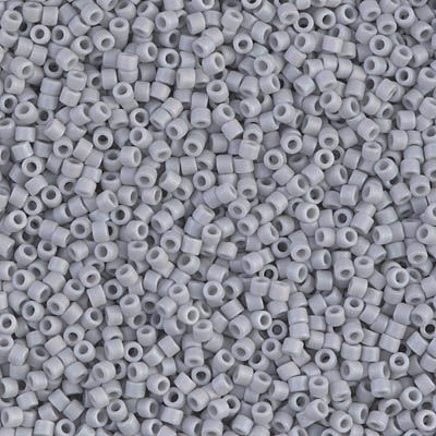 DB1598 Matte Opaque Ghost Gray AB Delica 11/0 Seed Beads | SmokyMountainBeads.com