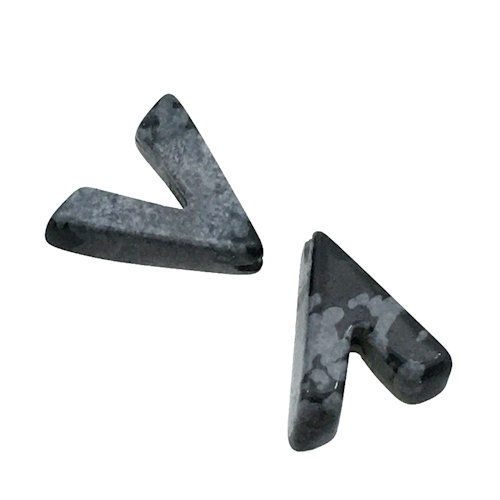 Thumbnail: Snowflake Obsidian Arrow Chevron Beads • 10x9x3mm • 153100oB-SF-1009 | SmokyMountainBeads.com