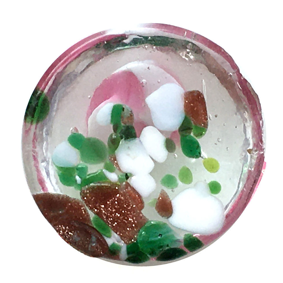 Pink Flower Lampwork Cabochon • 2.55mm ~ 18x6mm • 55LW-FLR-ROSEPNK-2-5-5 | Smoky Mountain Beads
