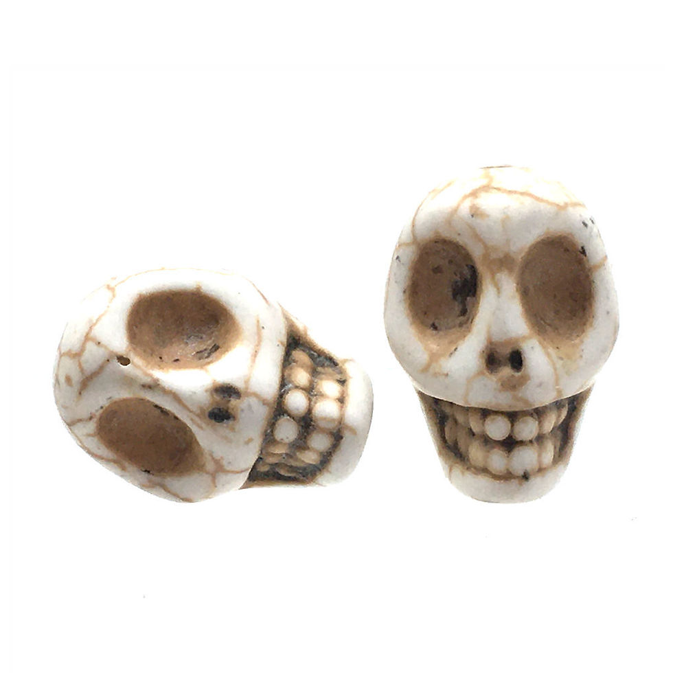 Magnesite Skull Beads • White • 18x14mm (2) • SKULL18-1814WH | SmokyMountainBeads.com