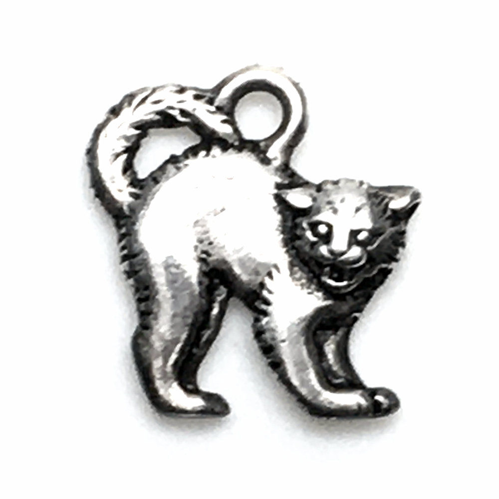 Scary Cat Charm • 18x16.2mm • 26100MTL-2376-12 | SmokyMountainBeads.com