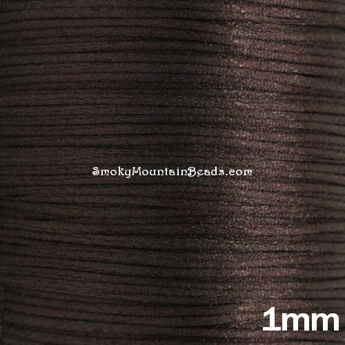 SC10-BRN • Satin Nylon Cord • Bugtail • 1mm • Brown | SmokyMountainBeads.com