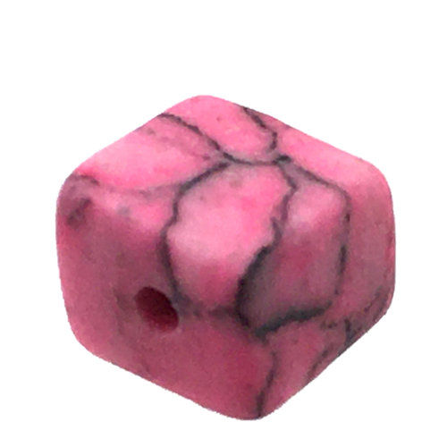 Thumbnail: 121000Ho-0505HP • Howlite Cube Beads | SmokyMountainBeads.com