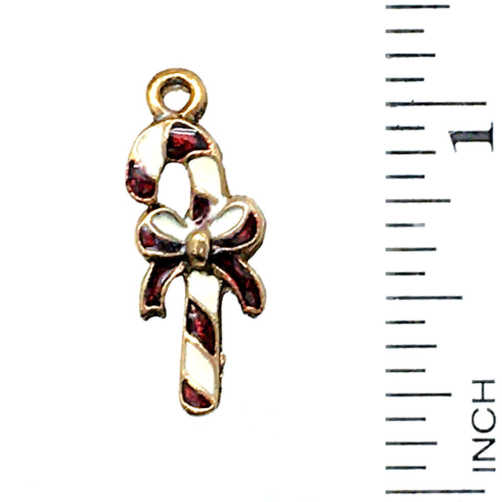 Candy Cane Charm • 23x9mm • 26100MTL-2309XMCC-E25 | SmokyMountainBeads.com