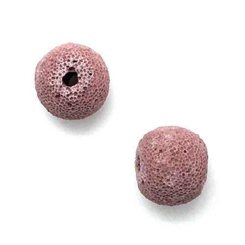 Thumbnail: Volcanic Lava Stone Round Bead • 15mm • 170100VLS-15-PINK | SmokyMountainBeads.com