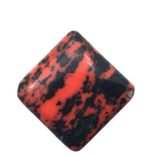 183100SYN-FP1010oBD • Synthetic Resin Flat Diagonal Square Beads • Orange/Black • 13x13x4mm | SmokyMountainBeads.com