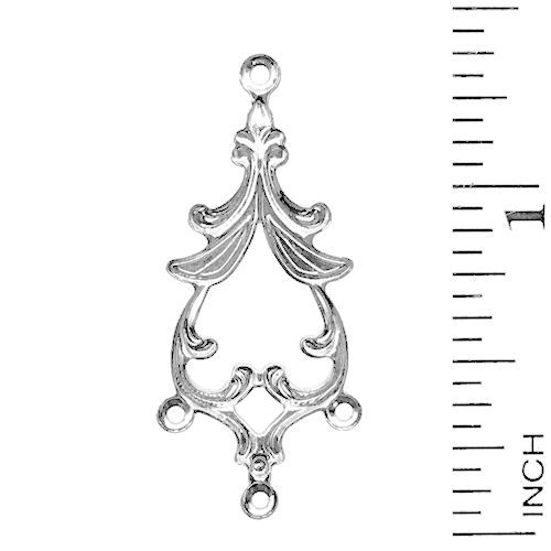 Leaves & Vines Chandelier • 34x15mm • Silver-Plated • 41-373415-11 | SmokyMountainBeads.com