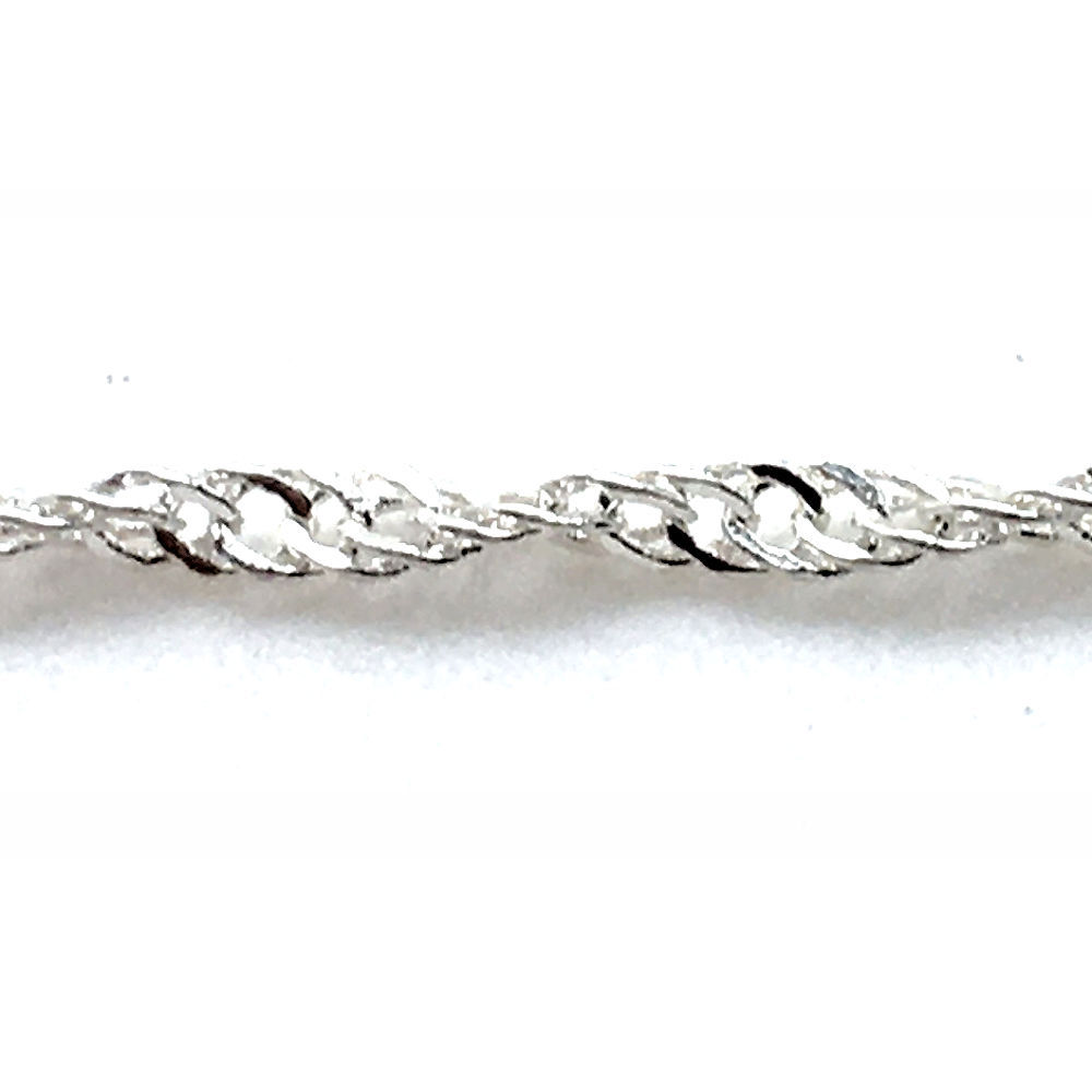 Curb Chain • Twisted Filed • 1x1.6x0.4mm • Silver-Plated • 36-CB-TF11604-11 | SmokyMountainBeads.com