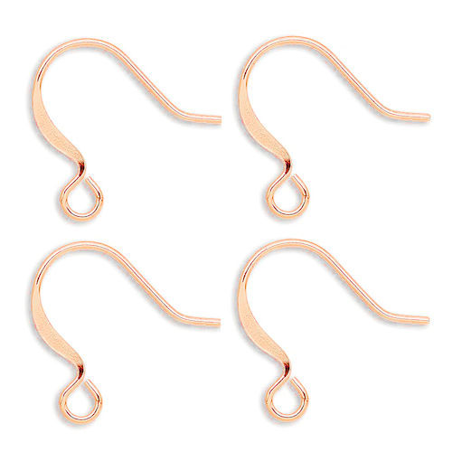 Thumbnail: 4ER-FH-1422-RG • Fishhook Ear Wires • Rose Gold • 14mm 22g | SmokyMountainBeads.com