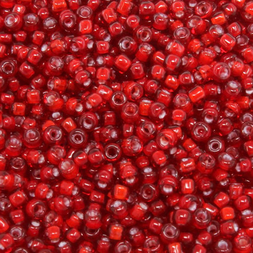 11-327Y • White-Lined Red • 11/0 Matsuno Seed Beads | SmokyMountainBeads.com