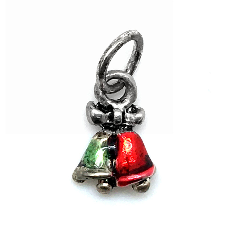 Bells with Bow Charm • 12x8mm • 26100MTL-1208XMBL-E12 | SmokyMountainBeads.com