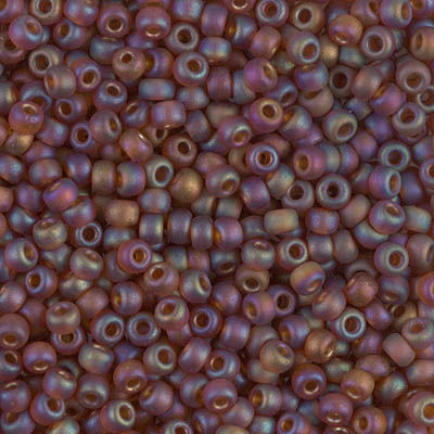8-134FR Matte Transparent Dark Topaz AB 80 Miyuki Seed Beads | SmokyMountainBeads.com