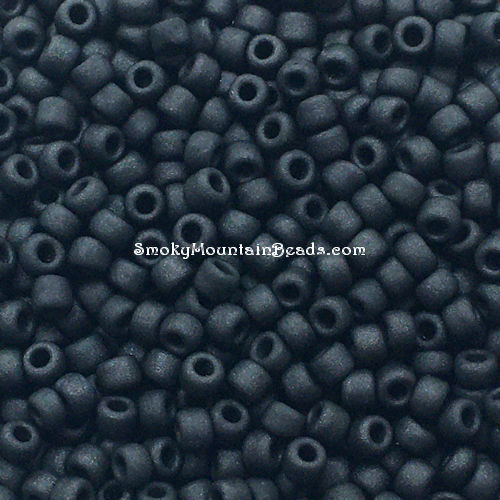 11-401F • Matte Opaque Black • 11/0 Miyuki Seed Beads | SmokyMountainBeads.com
