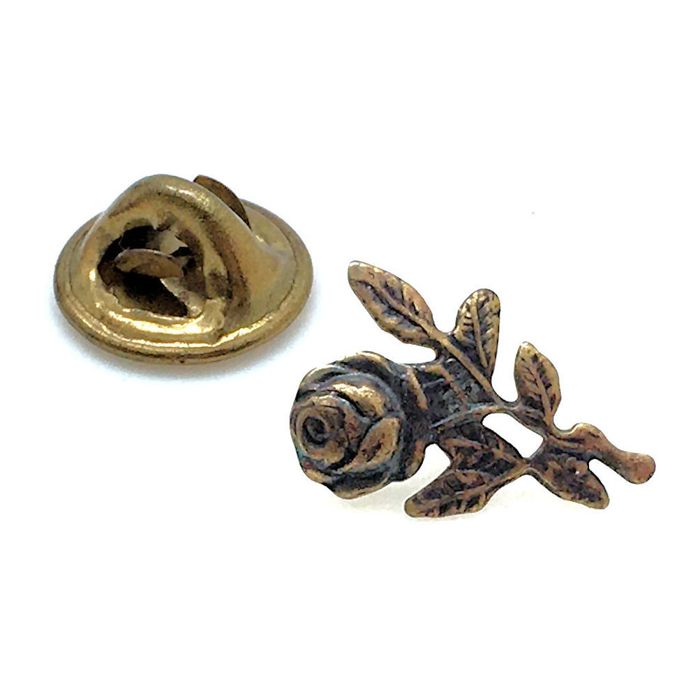 Thumbnail: Rose Stem Lapel Pin • Antiqued Brass • 39100LPN-Rose-21 | SmokyMountainBeads.com