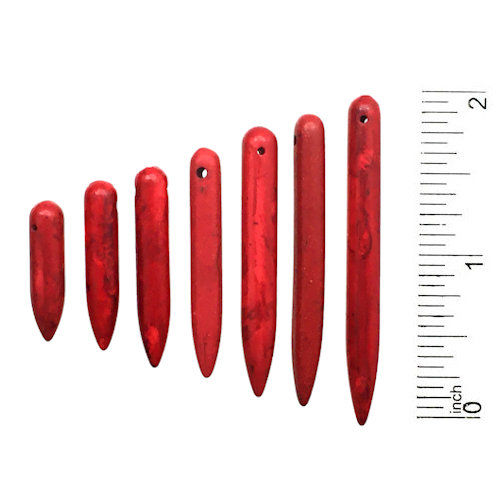 167100MA-RED • Magnesite Spike Beads • Size Options | SmokyMountainBeads.com