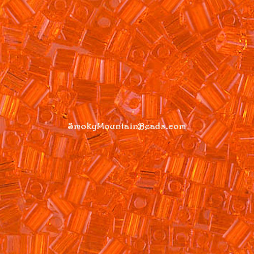 SB3-138 • Transparent Orange 3mm Cube Beads | smokymountainbeads.com