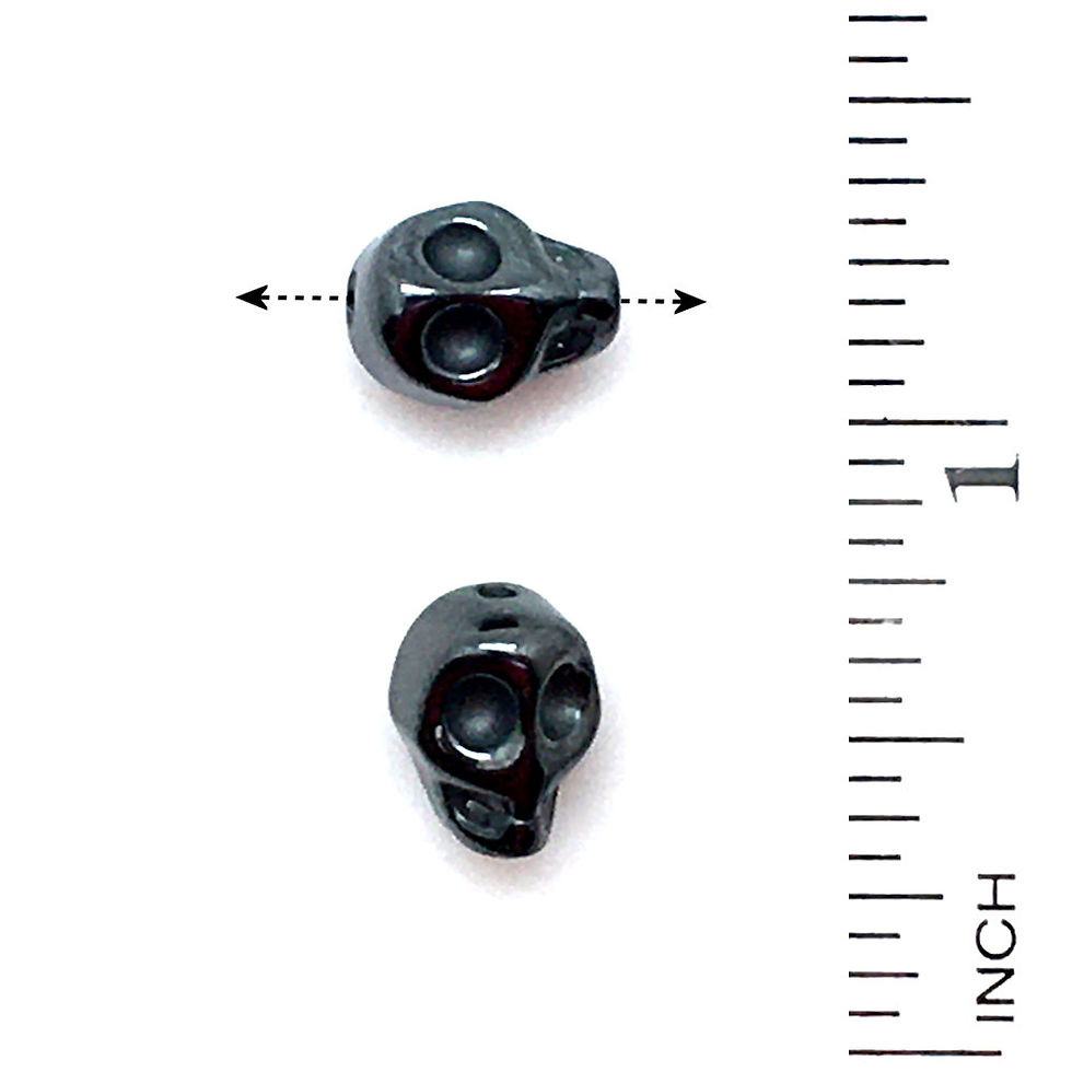 Hematite Gunmetal Electroplated Skull Beads • 10x8mm (2) • 196100HMT-E1008-GMTL | smokymountainbeads.com