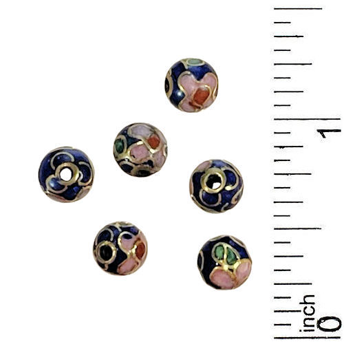 170CLSN-06-NVY • Cloisonné Round Beads • Navy • 6mm | Smoky Mountain Beads