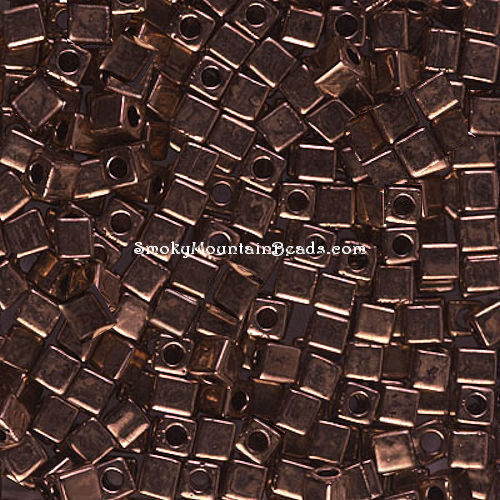 SB3-457 • Metallic Dark Bronze 3mm Cube Beads | smokymountainbeads.com