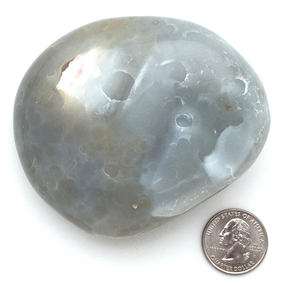 Thumbnail: Chalcedony Massage Stone • Brazil • 309.5 grams ~ 89x75x36mm