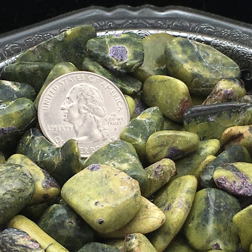 Thumbnail: 50002sTs • Atlantisite: Stichtite in Serpentine Tumbles • Small | SmokyMountainBeads.com