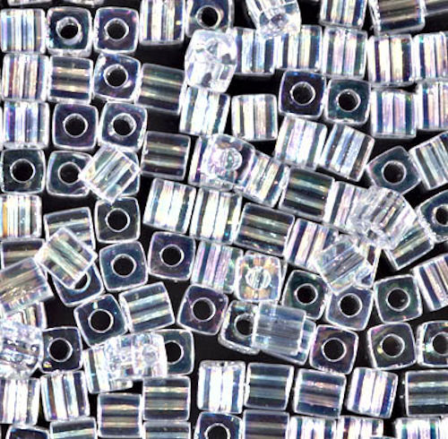 SB4-250 Crystal AB 4mm Cube Beads | smokymountainbeads.com