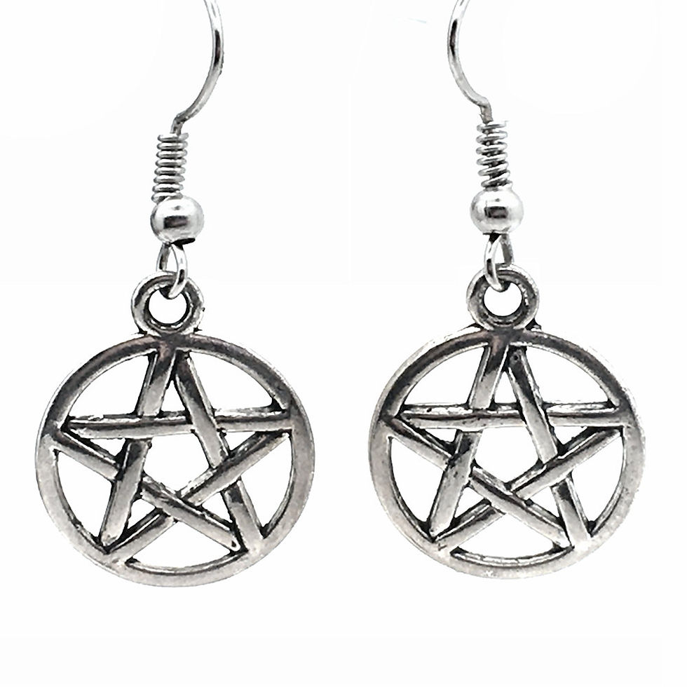 Thumbnail: Pentacle Earrings • ERHW-2016-12-PTC | SmokyMountainBeads.com