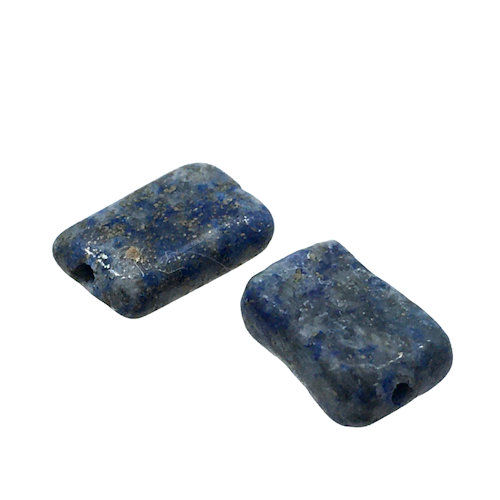 Thumbnail: Denim Lapis Flat Rectangle Beads • 10x7mm • 130100LL-F1007DL | SmokyMountainBeads.com