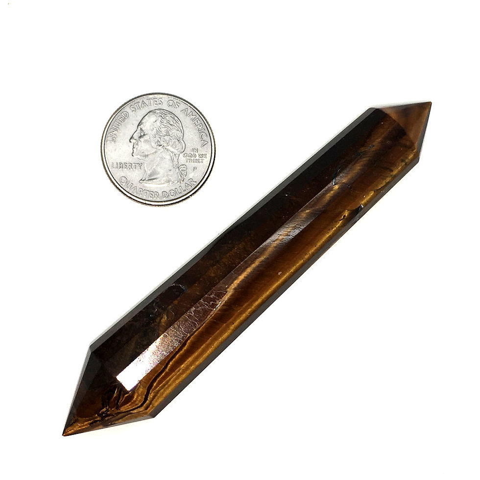 Thumbnail: 68100TEG-54-8 • Golden Tiger Eye Double Terminated Point • 101x20x16mm  | SmokyMountainBeads.com