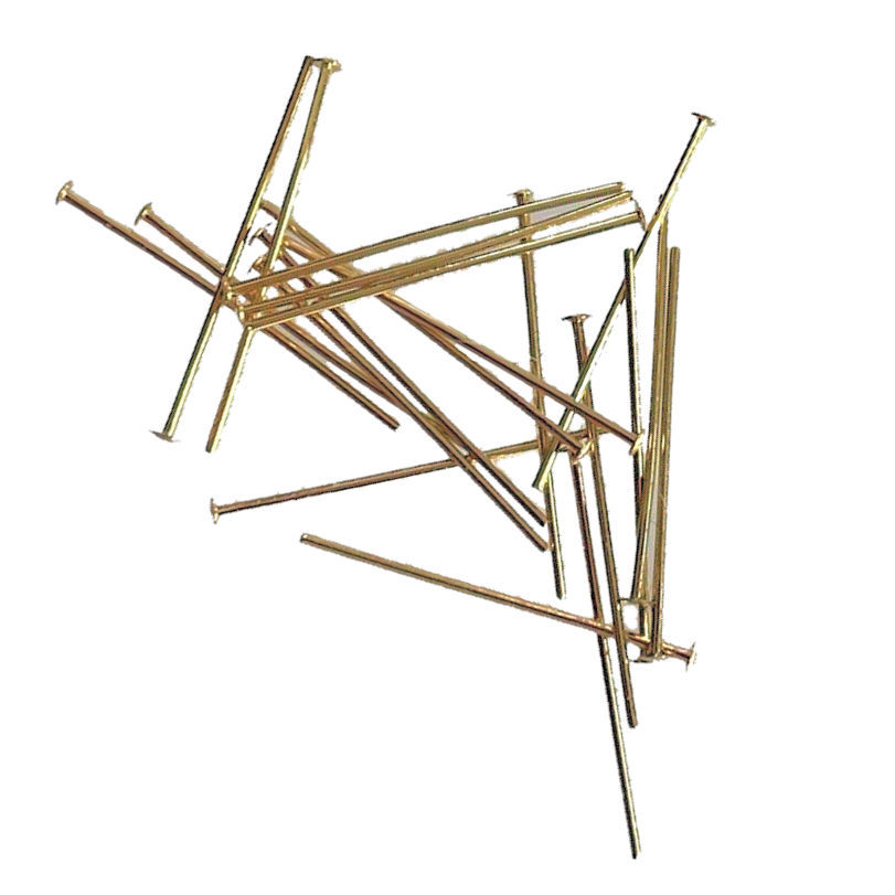 Thumbnail: 4HP-01-0223-25 • Head Pin • Gold-Plated Brass • 1" | Smoky Mountain Beads
