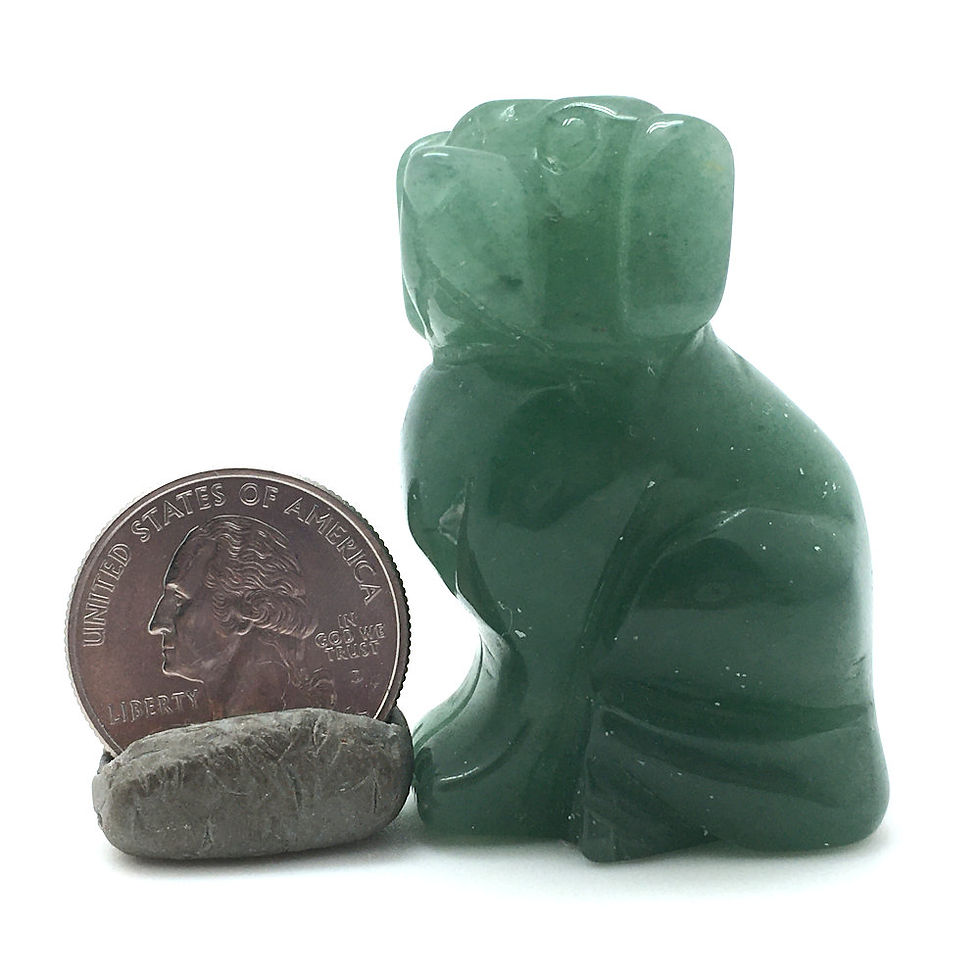 Thumbnail: Green Aventurine Dog • Brazil • 60.8 grams ~ 51x34x23mm 87100DOG-AVG-60-8