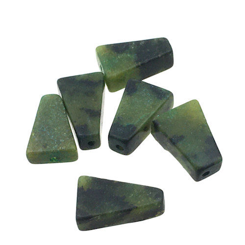 Thumbnail: Serpentine Quartz Flat Trapezoid • 12x8x4-5mm • 173100SP-SPQ1208GR | Smoky Mountain Beads