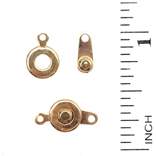 Thumbnail: Button Snap Clasp • 7mm • Gold-Plated • 44BTN-107-25 | Smoky Mountain Beads