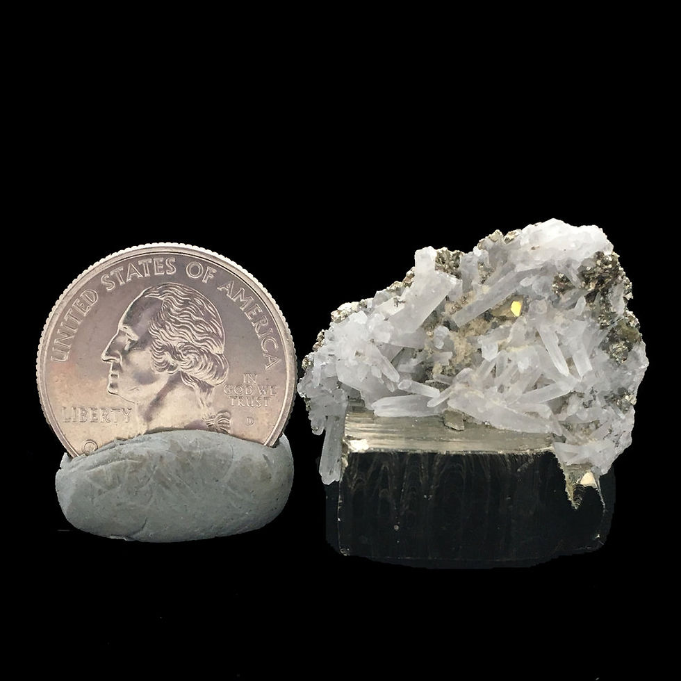 Thumbnail: Cubic Pyrite Quartz Points Druzy • Peru • 32.8 grams ~ 33x31x18mm