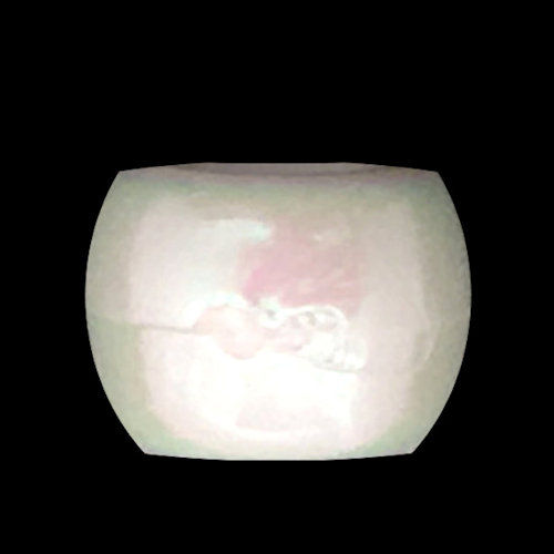 Acrylic Rondelle Beads • 6x8mm • White Ceylon AB • 166200ACR-C0608RBI | Smoky Mountain Beads