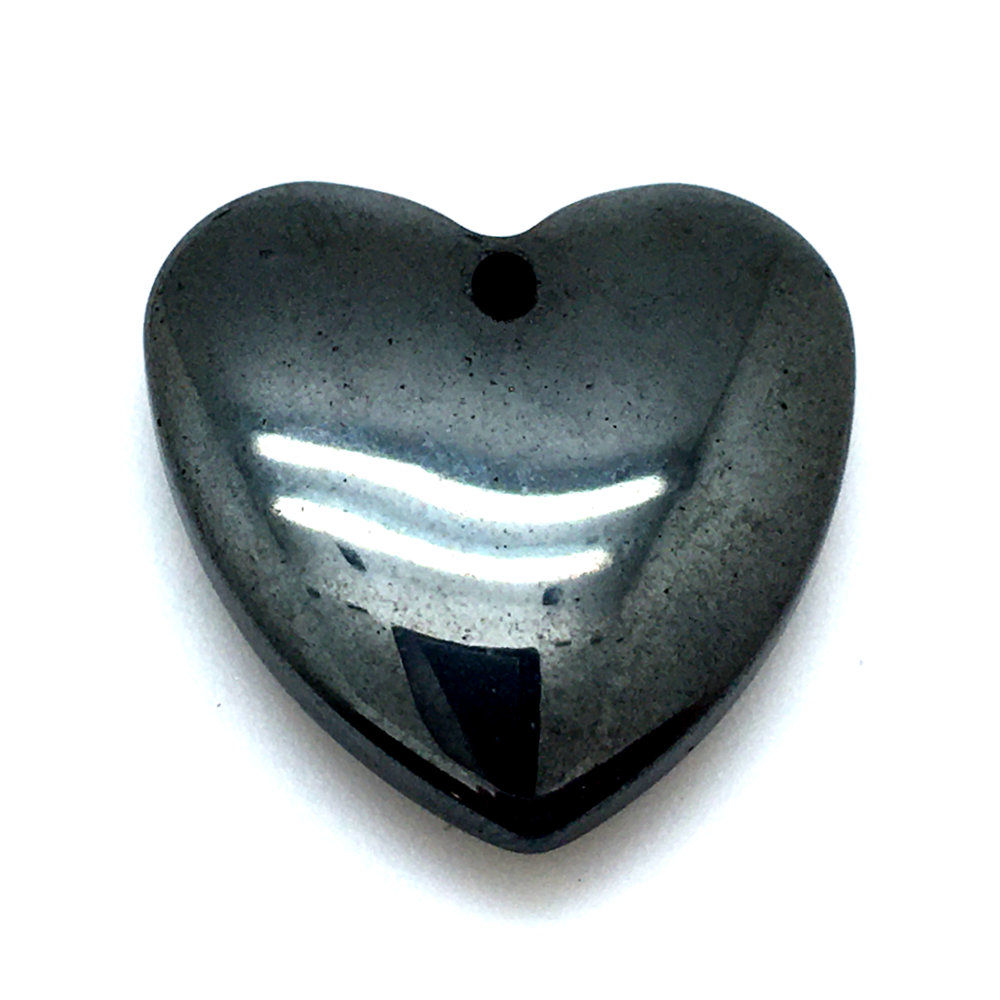 Hematite Heart • 20x20x5mm; 1.5mm hole (1) • 195100HMT-20201 | smokymountainbeads.com