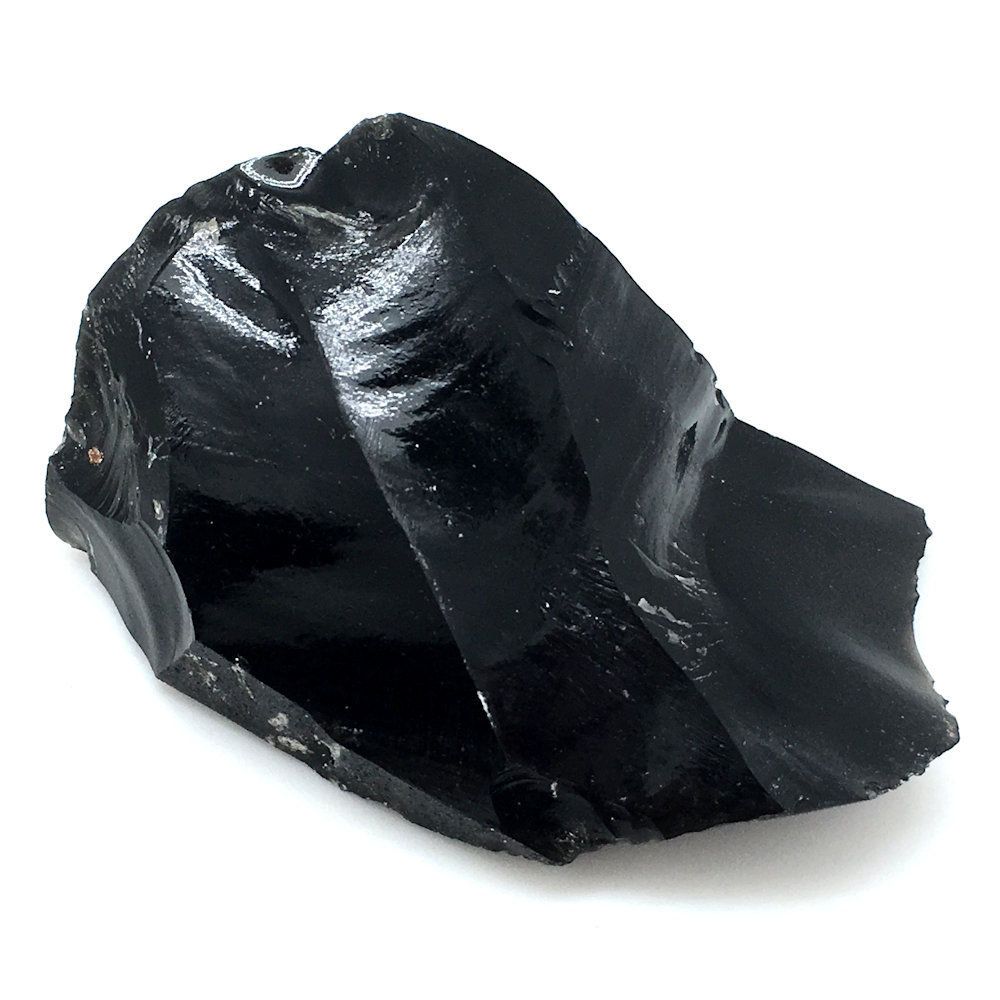 Black Obsidian Rough • 142.2 grams ~ 86x58x38mm • 90100oBB-142-2 | SmokyMountainBeads.com