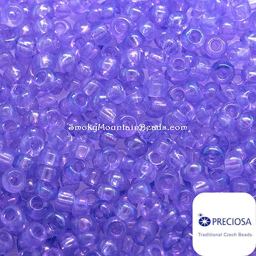 11-41123 • Transparent Violet AB • 11/0 Czech Seed Beads | SmokyMountainBeads.com