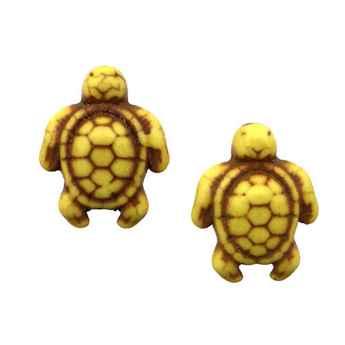 Thumbnail: Magnesite Sea Turtle Beads • 18x15mm • 187100MA-TUR-YLW  | SmokyMountainBeads.com