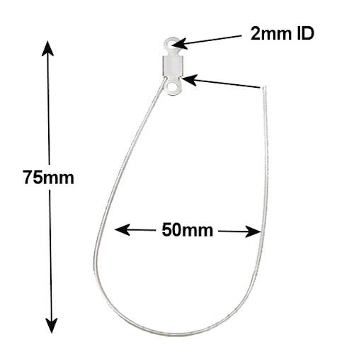 77-7550-SP2 • Beading Teardrop Hoop • 2-Loop • Silver-Plated • 70x50mm | SmokyMountainBeads.com