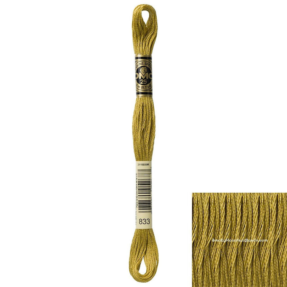 833 • Golden Olive Light Floss • DMC | SmokyMountainBeads.com