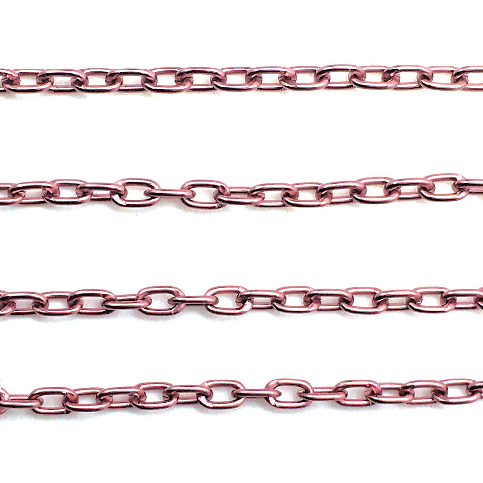 Thumbnail: Cable Chain • Oval • Dusty Rose • 7x5x1.2mm • Aluminum • 36-C-7512-70DR | SmokyMountainBeads.com